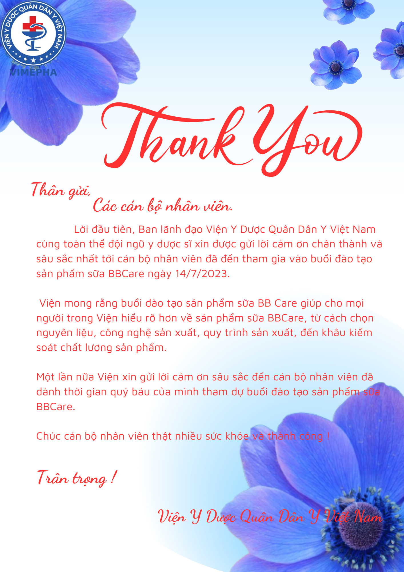 Thư cảm ơn