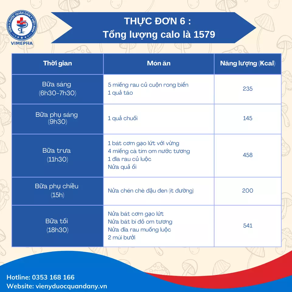 thực đơn 6